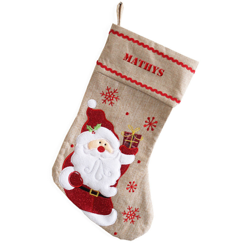 Chaussette de Noël en lin personnalisée une idée de cadeau original