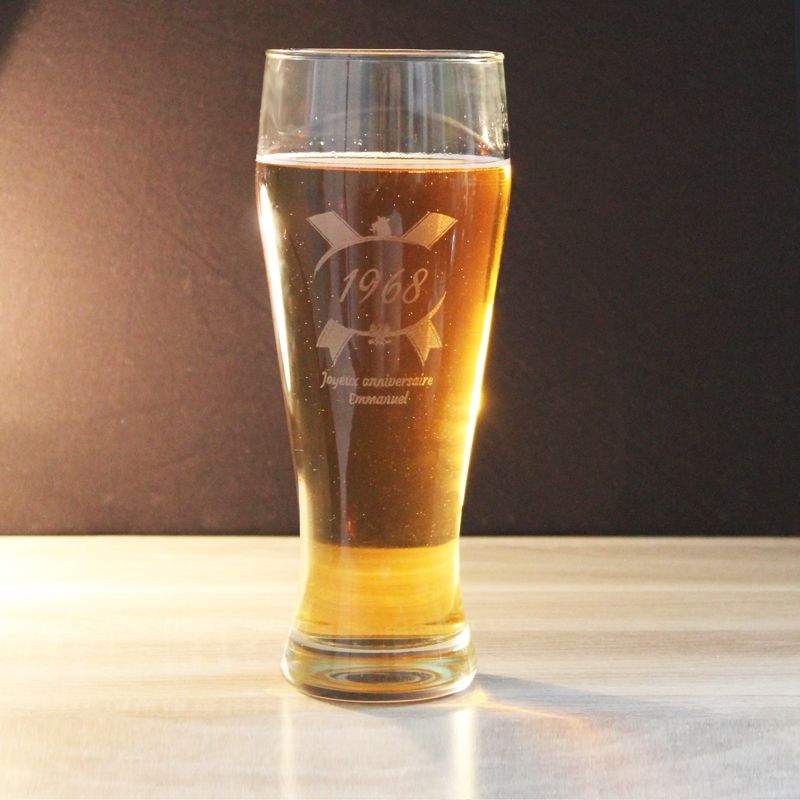 Verre à bière anniversaire personnalisé | Amikado