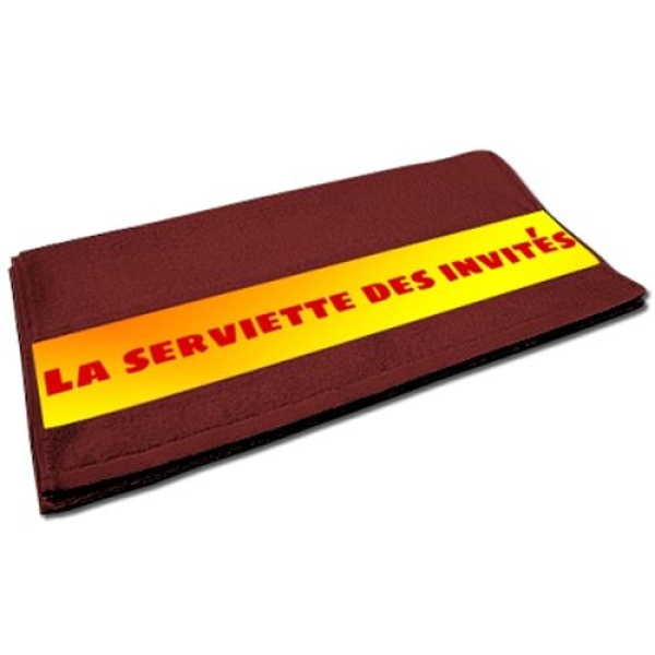 Serviette invitée marron personnalisée photo