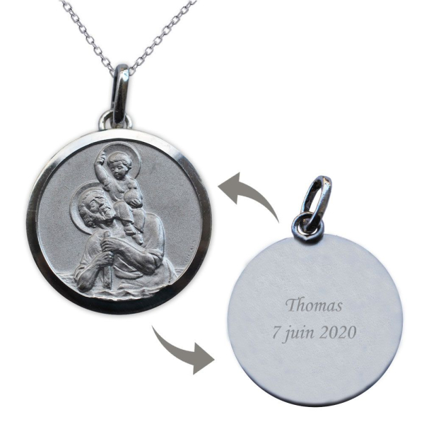 Médaille St Christophe personnalisée