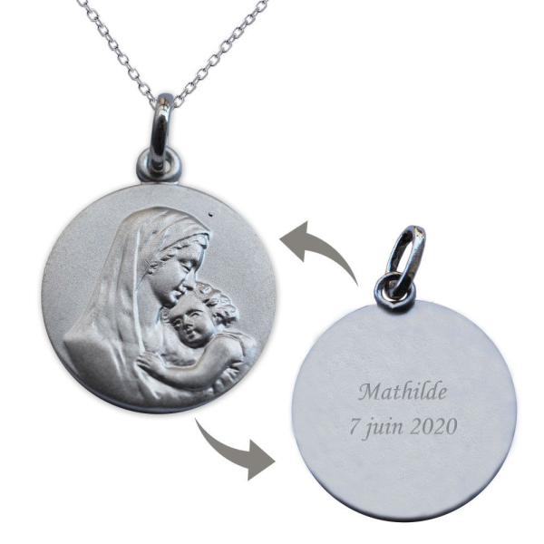 Médaille vierge et l'enfant recto et verso