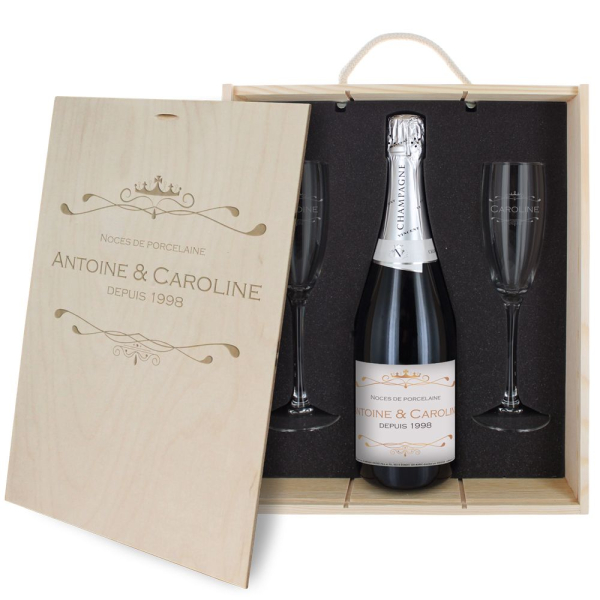 Coffret à champagne personnalisé Luxury