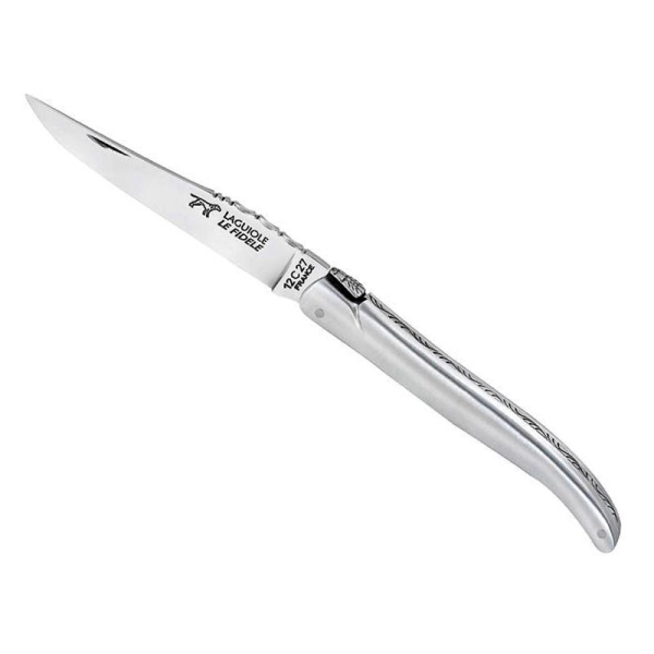 Laguiole 12 cm plein manche en aluminium satiné