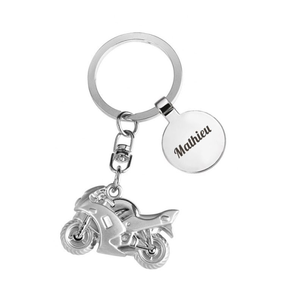 Gzlceu - 1 porte-clés avec motif de moto, 2 autres avec motif de casque -  En métal - Chaîne et gravure gratuites - Idéaux pour les fans des motos -  Argent, argenté : : Auto et Moto