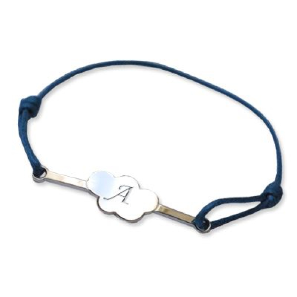 Bracelet barette nuage initiale