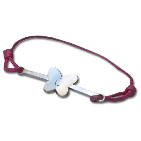 Bracelet barette papillon en argent