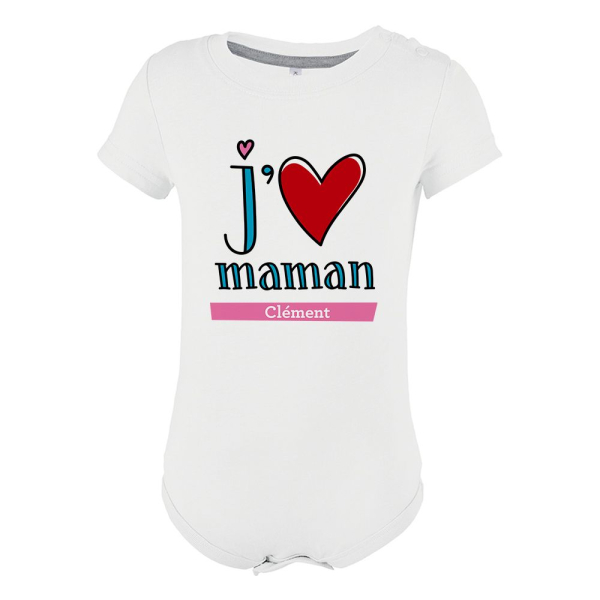 Body personnalisé j'aime Maman