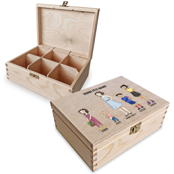 Coffret à thés personnalisé famille