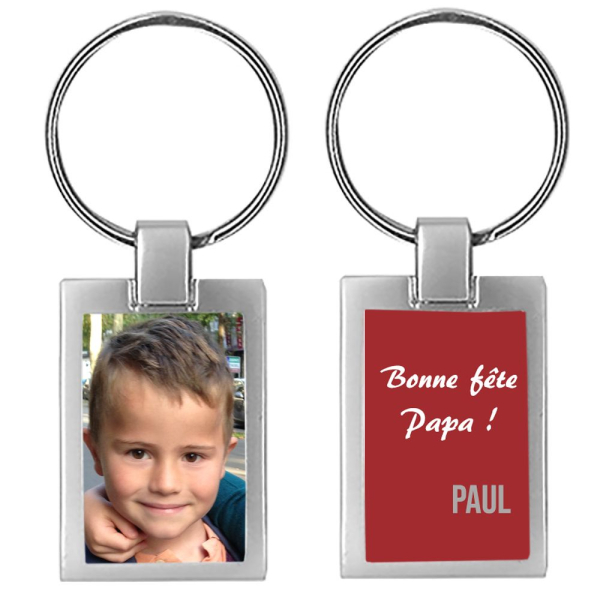 Porte clé personnalisé gravé avec enfants idéal cadeau pour papa, fête des  pères en inox miroir - Porte clés en inox - creationsdere