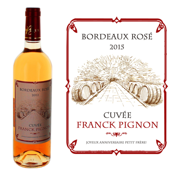 Bouteille de bordeaux rosé personnalisée