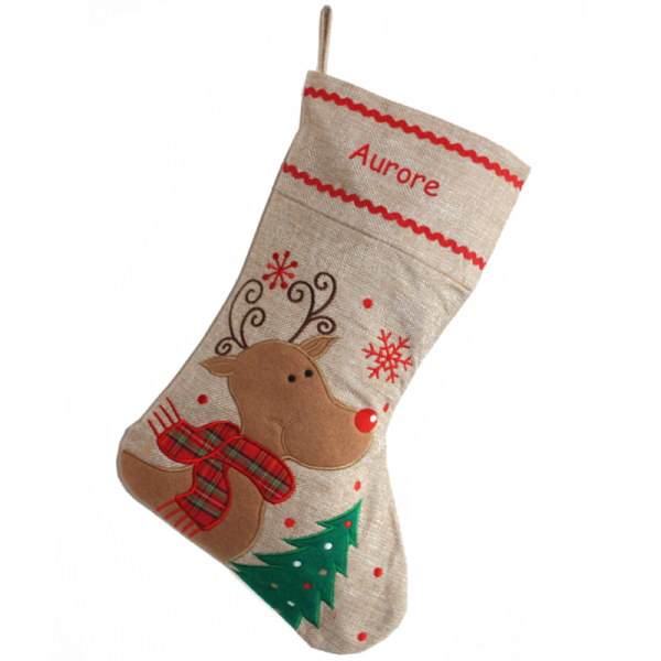 Chaussette de Noël Renne personnalisée