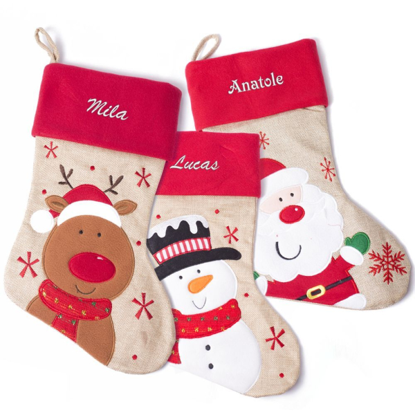 Bottes de Noël enfant personnalisés prénom