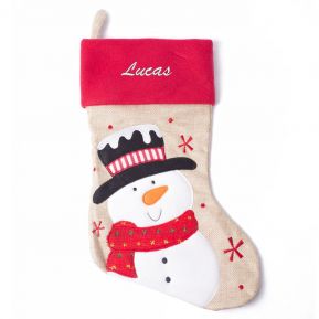 Botte de Noël enfant Bonhomme de Noël personnalisée prénom
