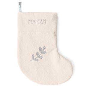 Botte de Noël crème en coton personnalisée