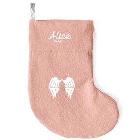 Botte de Noël rose poudré en coton personnalisée