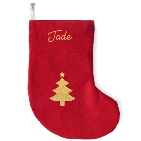 Botte de Noël rouge en coton personnalisée