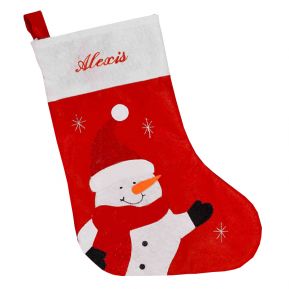 Botte de Noël brodée en feutrine