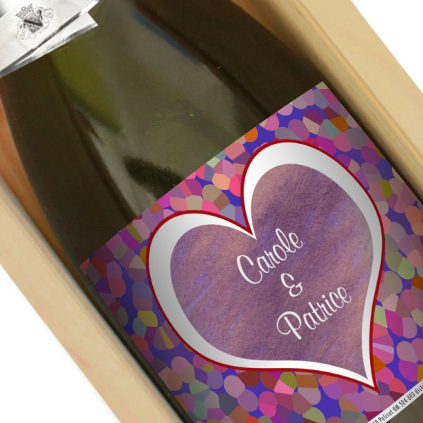 Bouteille de champagne personnalisé saint Valentin