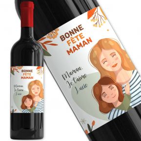 Bouteille de vin Fête des Mères personnalisée