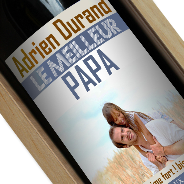 Bouteille de vin personnalisée Papa photo