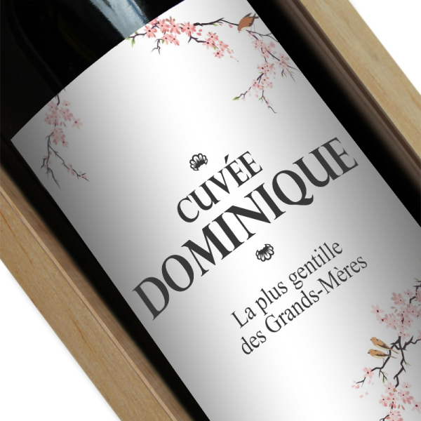 Bouteille de vin personnalisée Cerisier