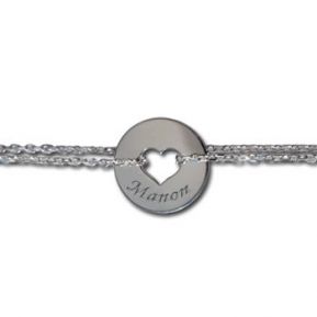 Bracelet chaine coeur ajouré Bracelet chaine coeur ajouré
