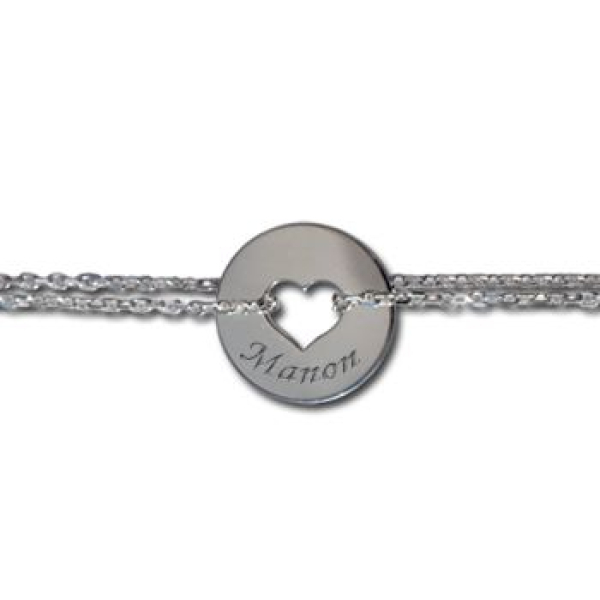 Bracelet chaine coeur ajouré