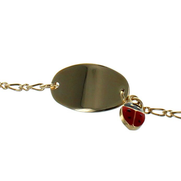 Bracelet cocinelle et médaille à graver
