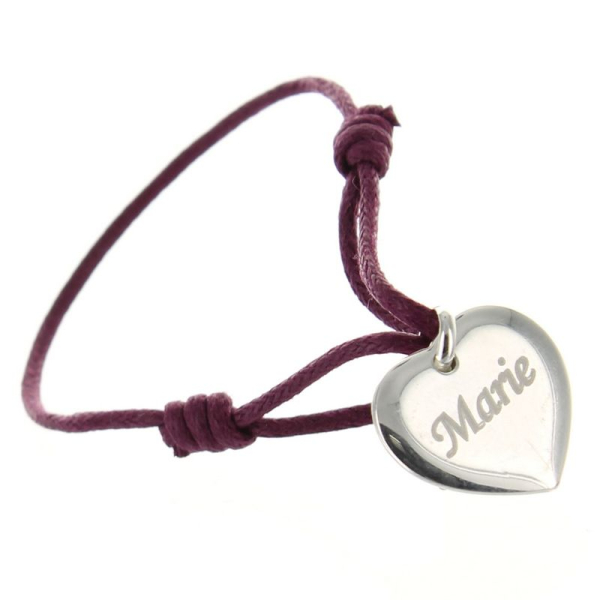 Bracelet cordon marron pour femme personnalisé - Amour infini