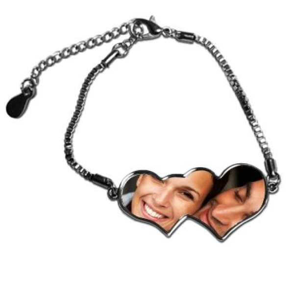 Bracelet double coeur photo