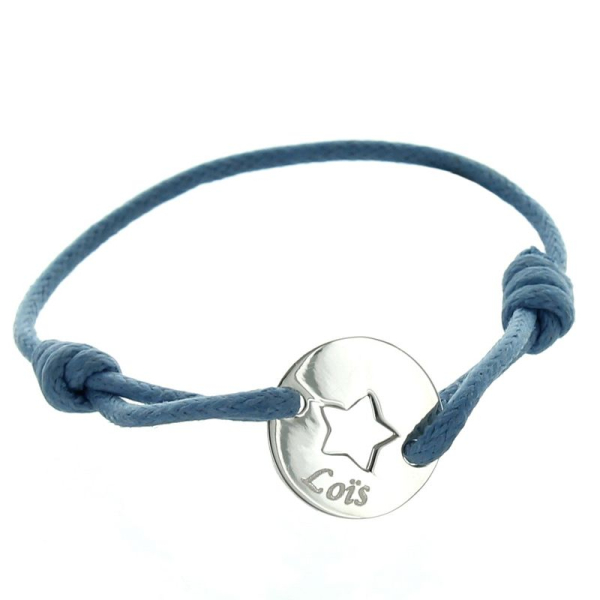 Bracelet enfant en argent étoile gravé