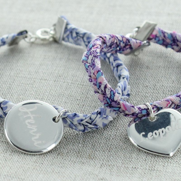 Bracelet gravé liberty tressé