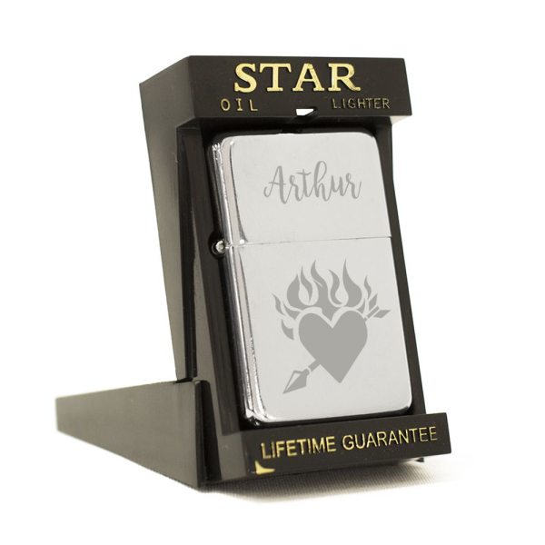 Briquet star gravé Saint Valentin