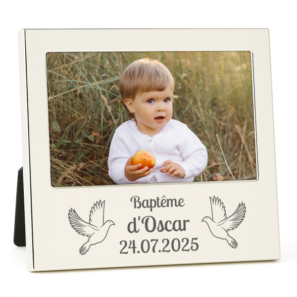 Cadre photo de baptême personnalisé