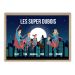 Affiche encadrée famille de super héros