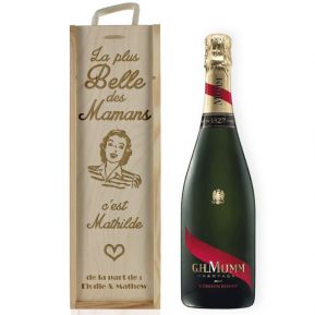 Caisse à vin Maman gravée Caisse à vin Maman gravée