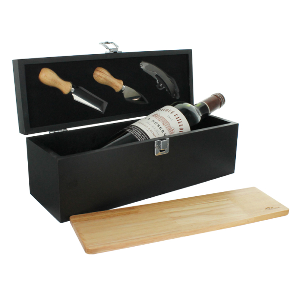Caisse à vin et planche à découper personnalisés