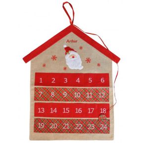 Calendrier de l'Avent en lin personnalisé