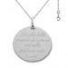 Pendentif rond en argent gravé d'un message