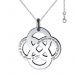 Pendentif rosace en argent gravé de prénoms 