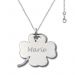 Collier grand trèfle gravé
