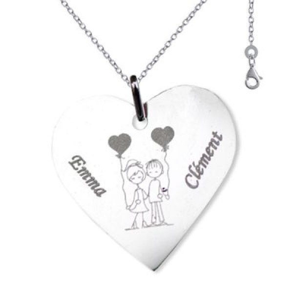 Pendentif gravé pour la Saint Valentin
