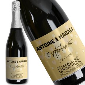 Champagne personnalisé Amour et bulles
