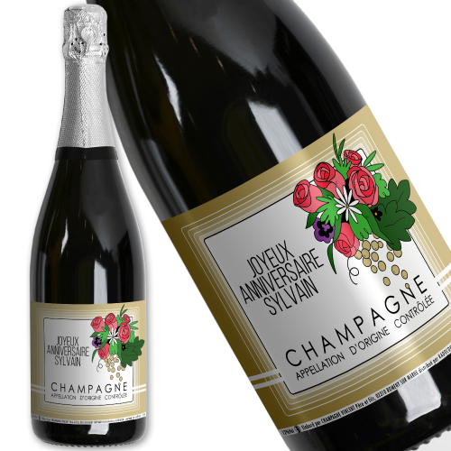 Champagne personnalisé Vignes et Roses