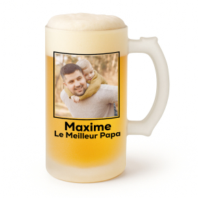 Chope de bière personnalisée avec une photo Chope de bière personnalisée avec une photo