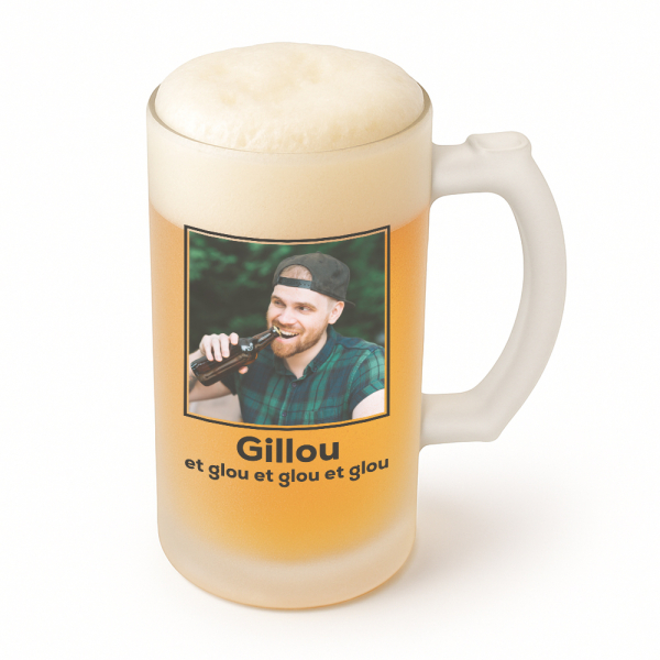 Verre à bière avec photo
