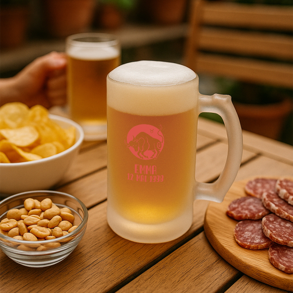 Chope de bière personnalisé signe astrologique
