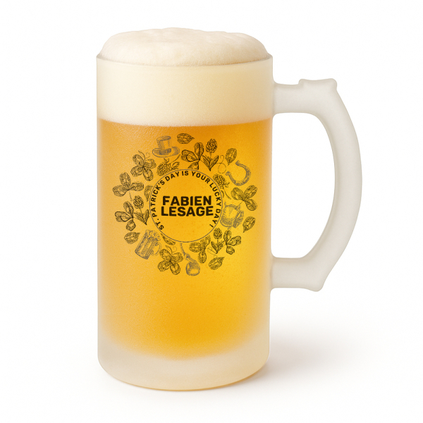 Chope de bière personnalisée Saint Patrick