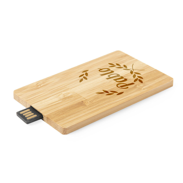 Clé USB pivotante 16 Gb en bambou gravé