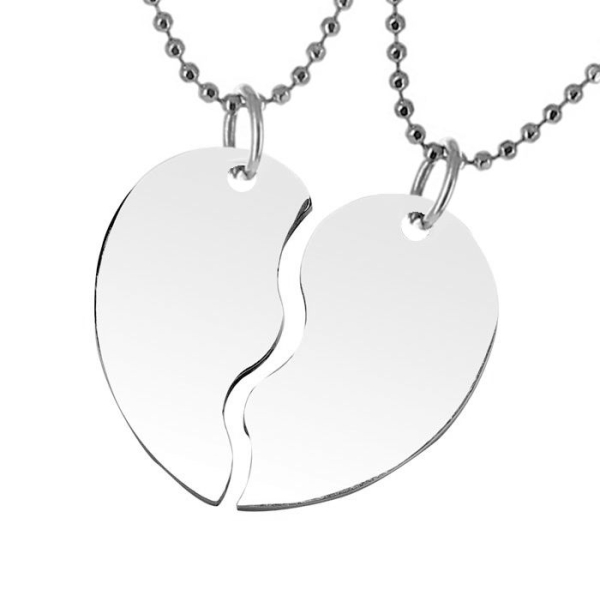 Pendentif coeur sécable gravé